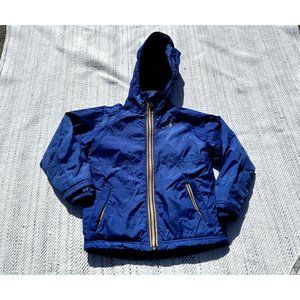 K-Way Jacket 4 Blue Windbreaker Softshell Full Zip Lined Nylon Hoodie Boys Kids